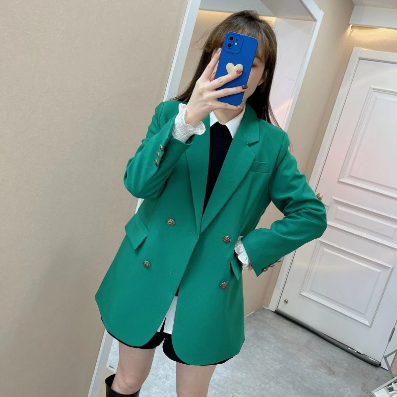 

Women's Suit Coat Jacket Female Fashion Long Sleeve Loose Jackets Office Ladies Double-breasted Elegant Jacket Cardigan Top G150