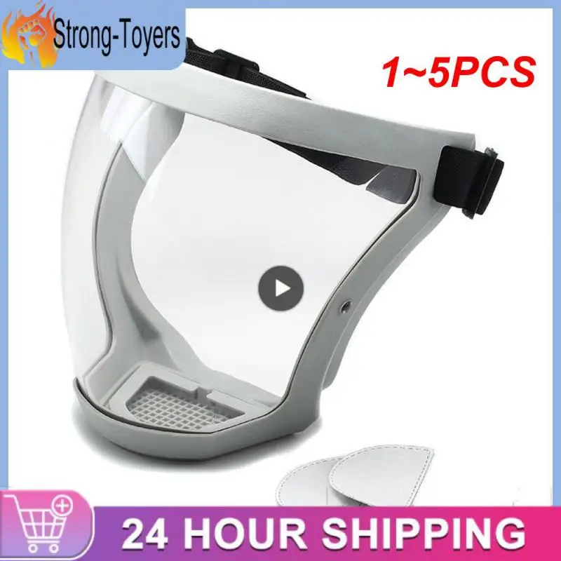 

1~5PCS Transparent Full Face Shield Splash-proof Welding Safety Glasses Face Shield Windproof Mask Unisex Eye Protection Face