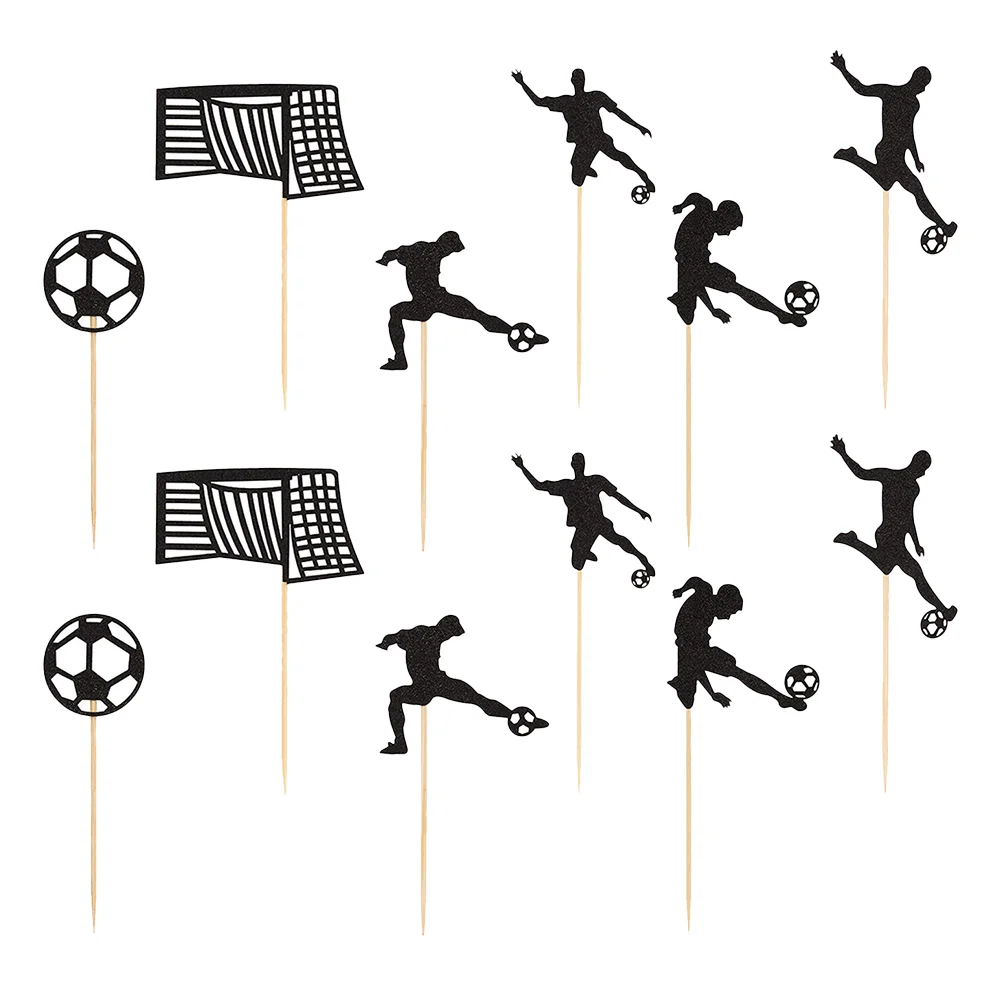 

24pcs Kids Soccer Cupcake Topper Birthday Party Supplies Football Ornament Football Topper Sports Cupcake Toppers