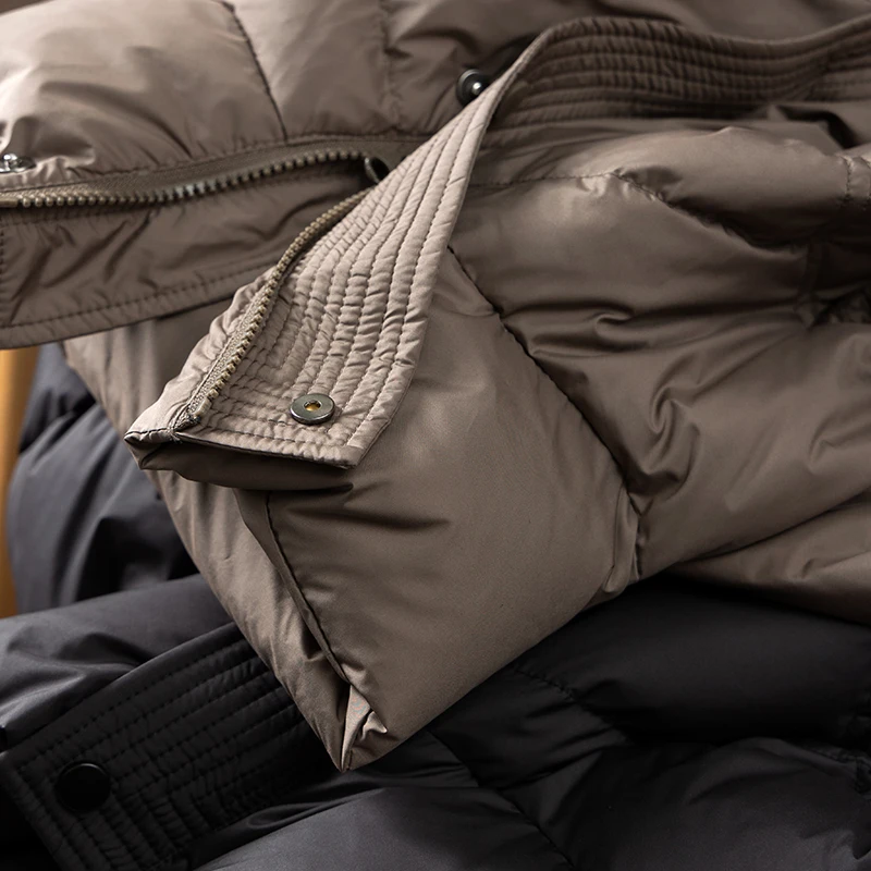 Thin 90%  White Goose Down  Casual  Winter Jacket Women  Casacos Femininos Inverno 2022  Zipper  Wide-waisted  Pockets