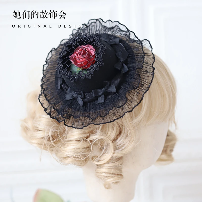 

Шляпа Женская ручной работы, Классическая Панама в готическом стиле, цвет слоновой кости, с цветами розы, аксессуары для девушек