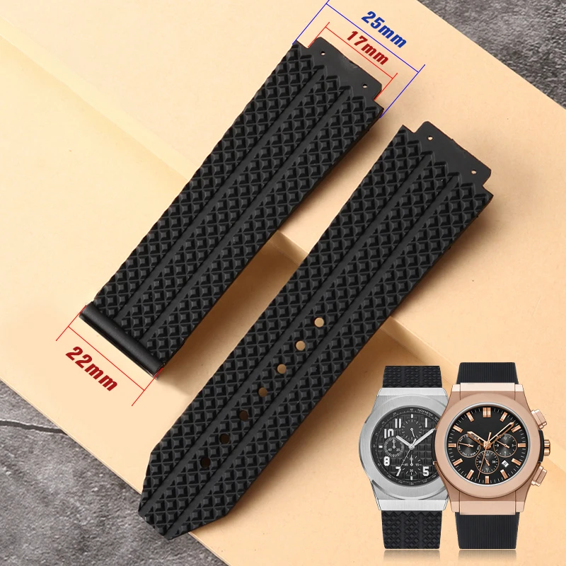 Силиконовый ремешок с выпуклой головкой 17 мм x 25 мм для Hublot серии BIG BANG, многоцветный резиновый ремешок для часов с отверткой, Аксессуары для инструментов