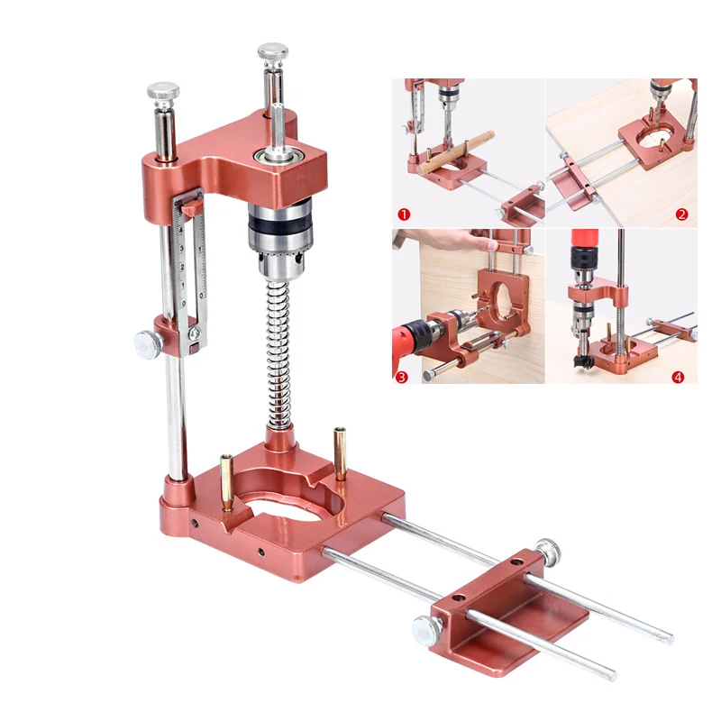 

Aluminum Alloy Drill Locator Drill Punch Locator Drill Guide Fixture Aluminum Alloy Drilling Locator Woodworking DIY Tool