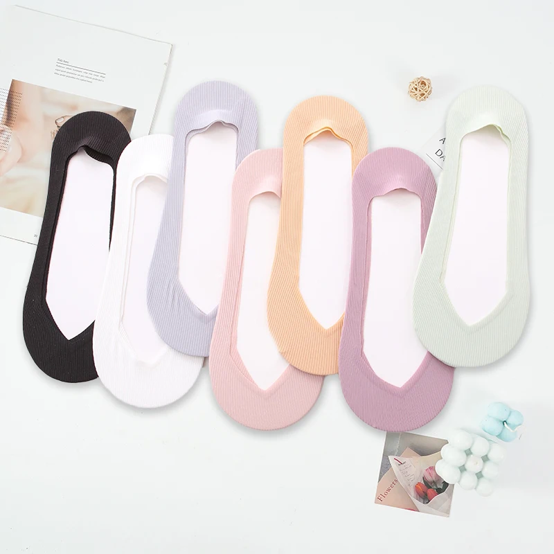 

Носки-невидимки женские, шелковые, бесшовные, силиконовые, 4 пары, тонкий носок