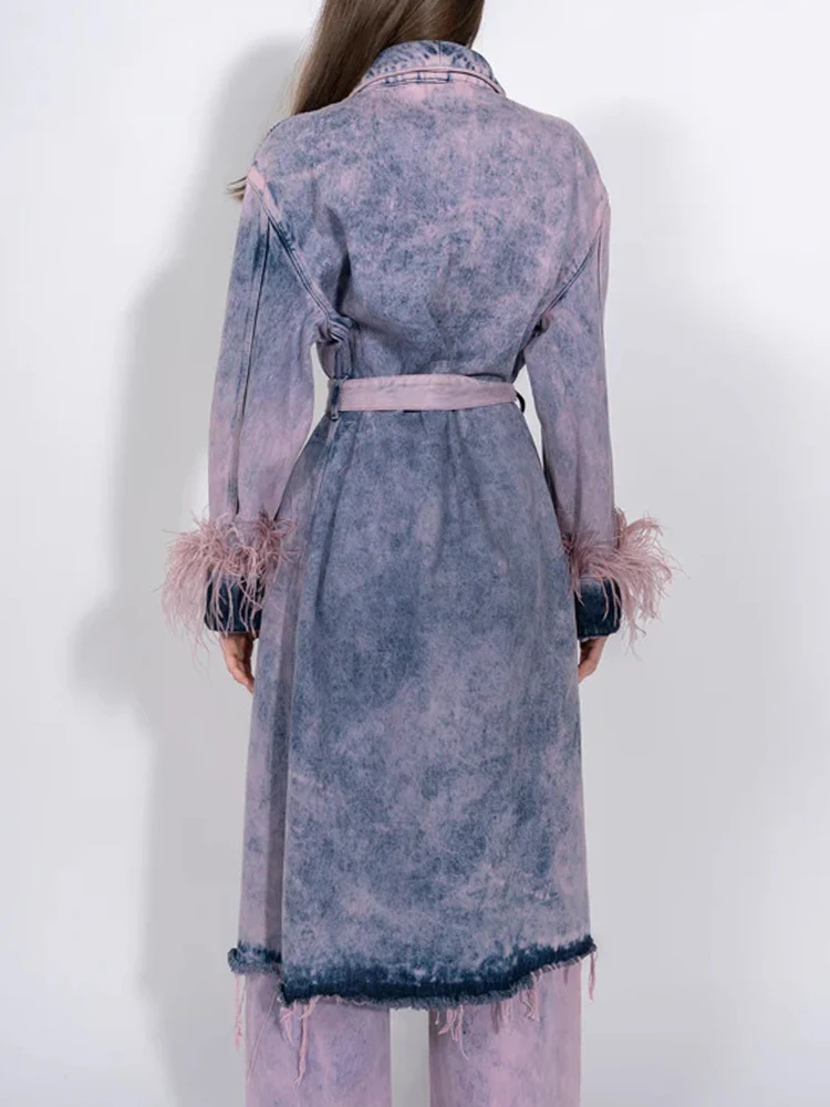 Женская Лоскутная Куртка С Перьями VGH