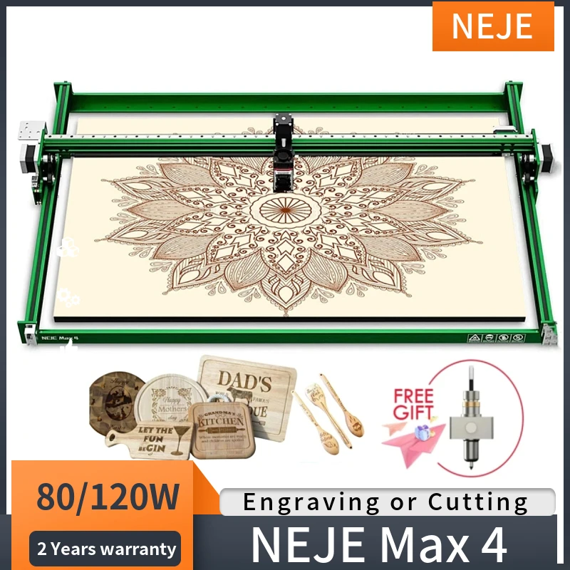 

NEW NEJE Max 4 Engraving Cutting Machine 4-Axis Industrial Laser Engarver Cutter High-Efficiency Pulse Energy For Superb Image