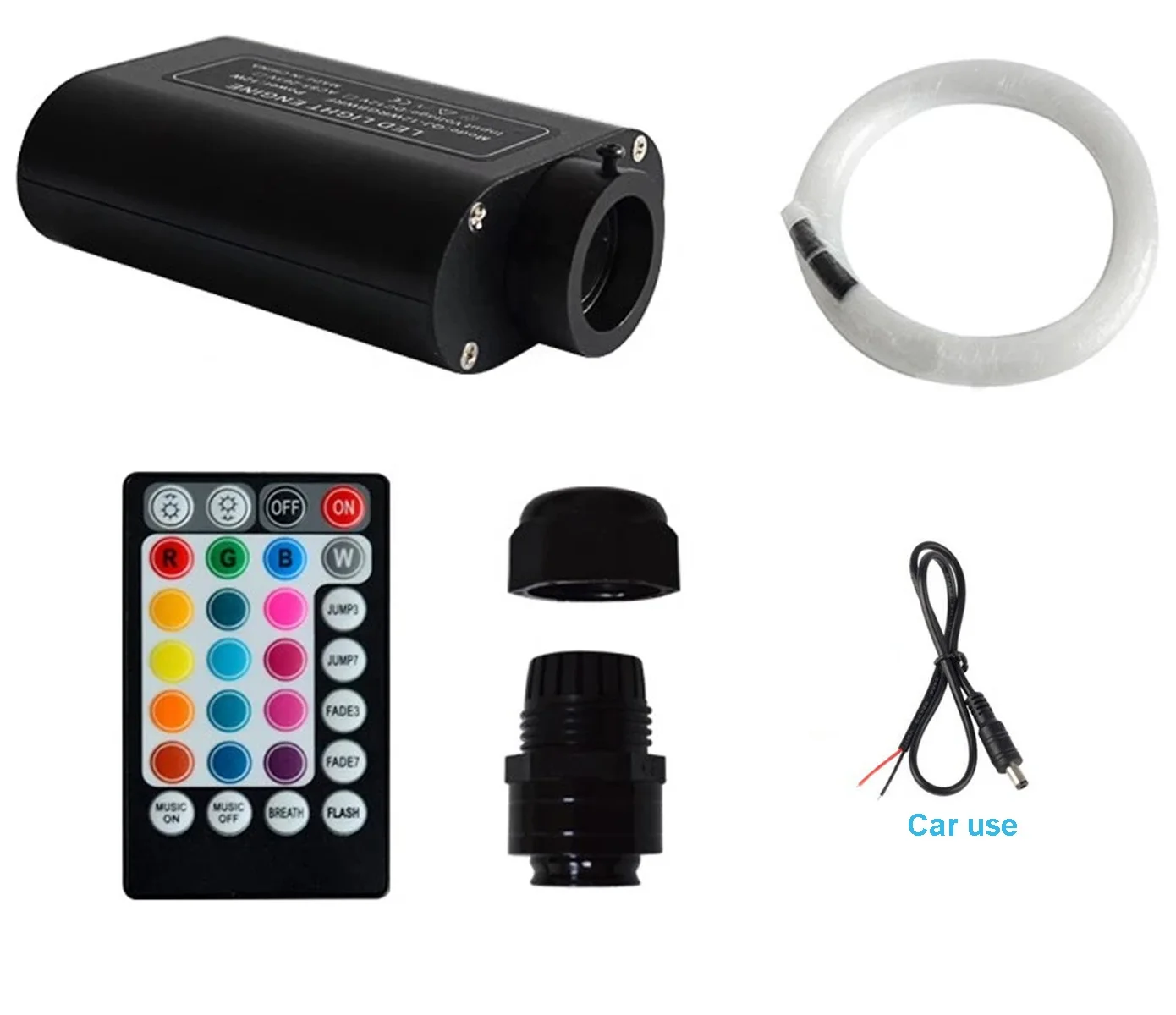 

Mobile Phone APP Control LED Car Ceiling & Qypsophila Flower Light Fiber Kit-12W Remote Control Light Machine + 300PCS Ray