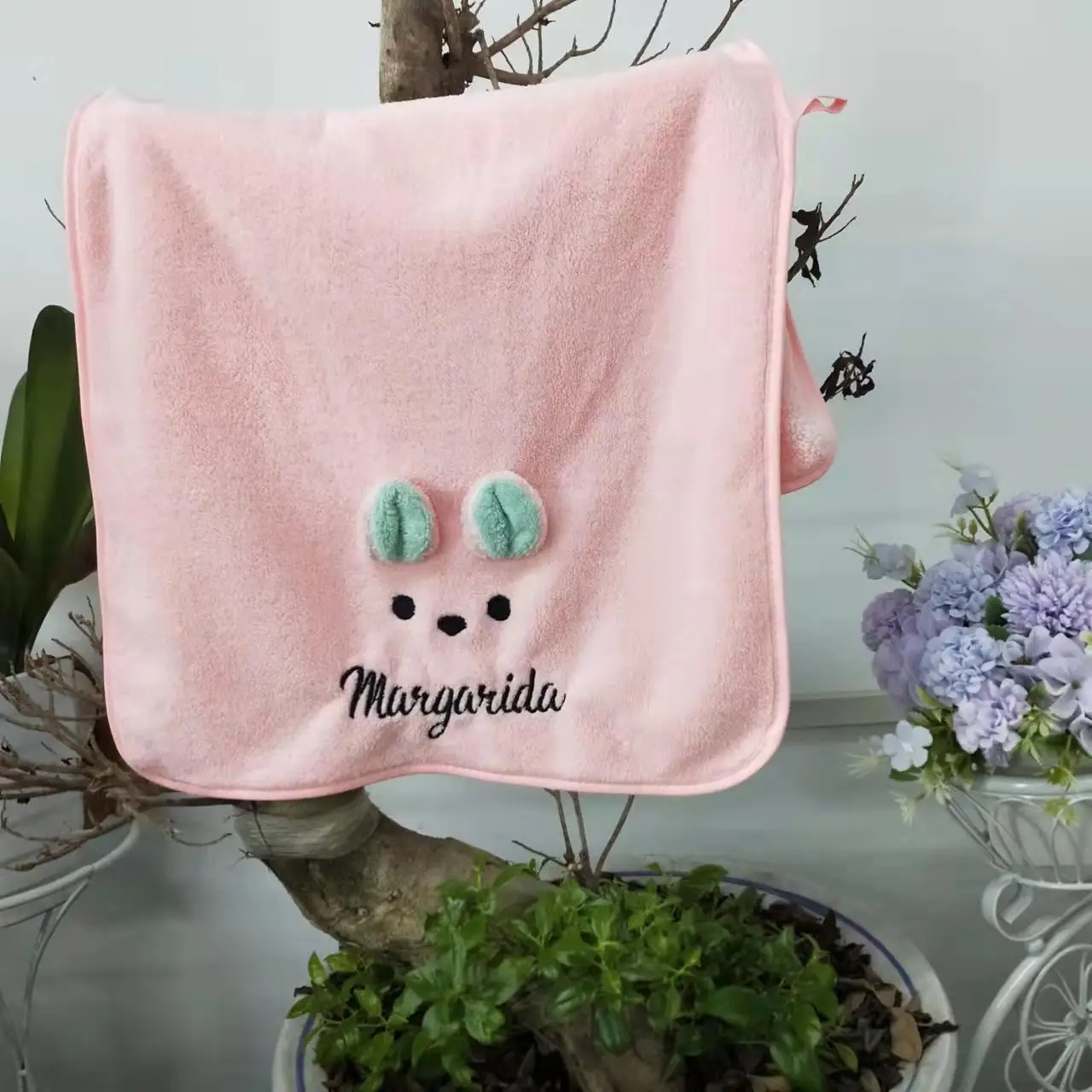 Большое полотенце с монограммой 35*75 см мягкое для детей медведем коала