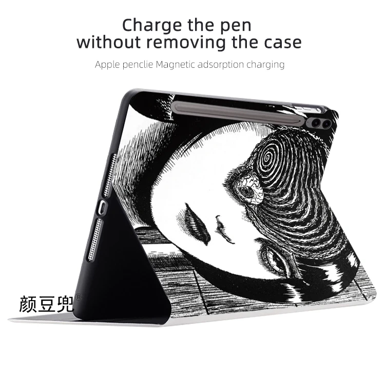 Фото Чехол Junji Ito Fujiang Anime для Samsung Galaxy Tab S10 FE Plus, S9 FE PLUS, S7, S8 Plus, S6 с тройной подставкой №3