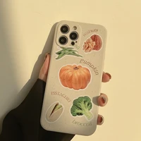cute vegetable pumpkin nuts phone case for iphone 13 11 12 pro max mini x xr xs max 7 8 plus capa shockproof silicone soft cover
