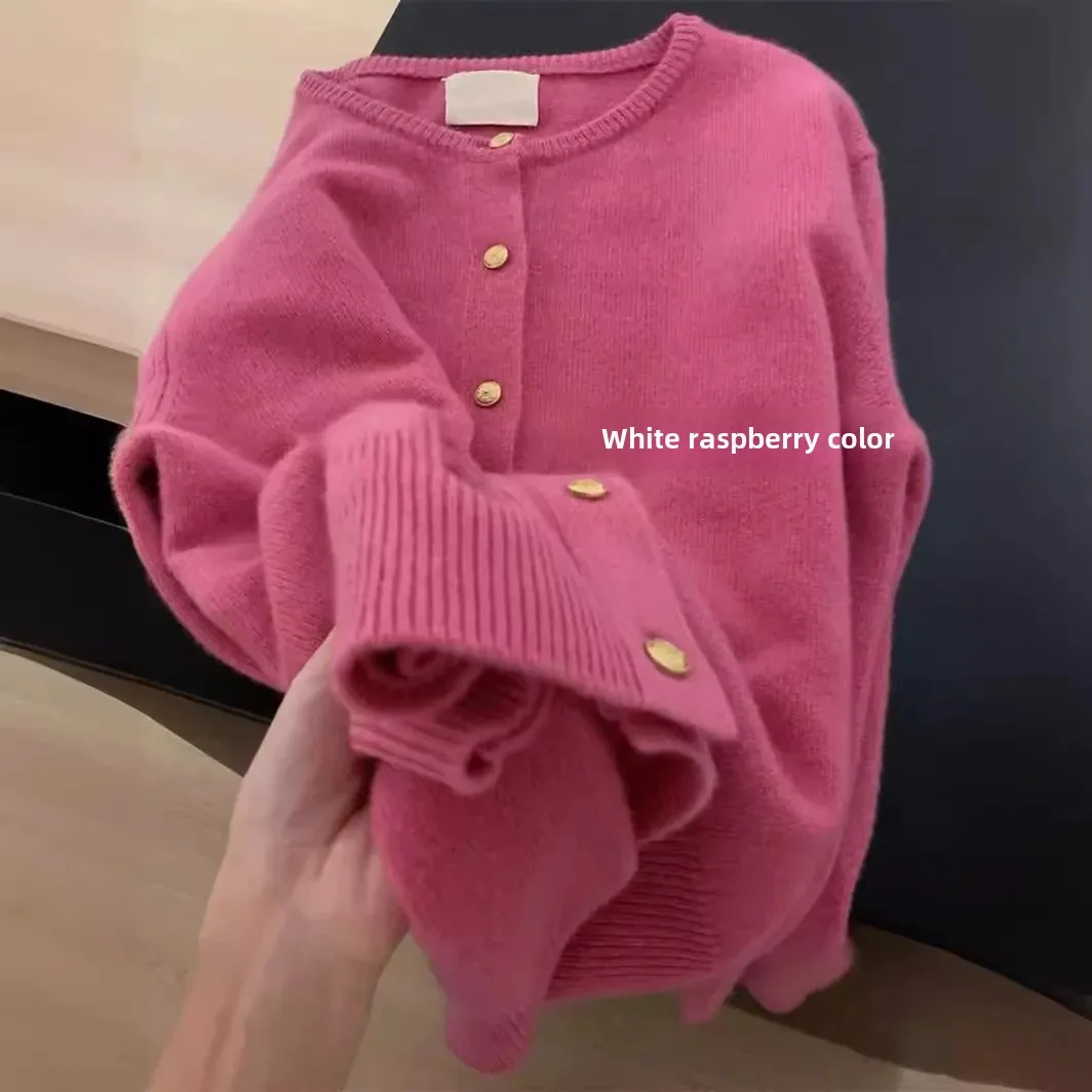 Высококачественный мягкий и эластичный вязаный кардиган топ клубничного цвета