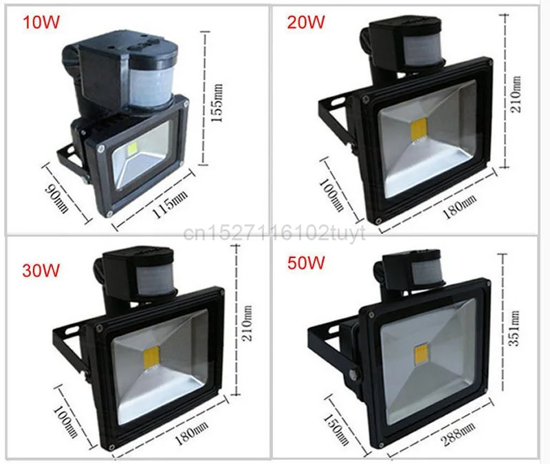 

10pc/lot PIR Infrared Motion Sensor Led Floodlight 110-265V 10W 20W 30W 50W Waterproof IP65 For Garden Spotlight Outdoor Light