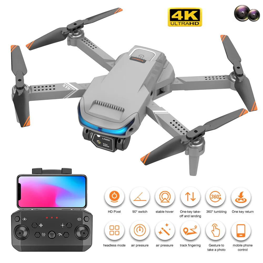 

Drone 4k Profissional Dual HD Camera WiFi Live Video FPV Foldable Quadcopter Six-Axis Gyroscope LED Lights RC Drone Kid Toy