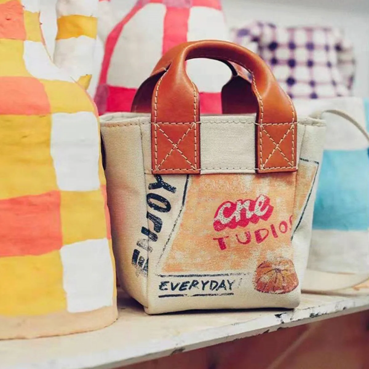 

Contrast Letter Print Tote Bag Women New Canvas Shoulder Crossbody Bags Female Vintage Casual Shopping Handbag Fashion 2022