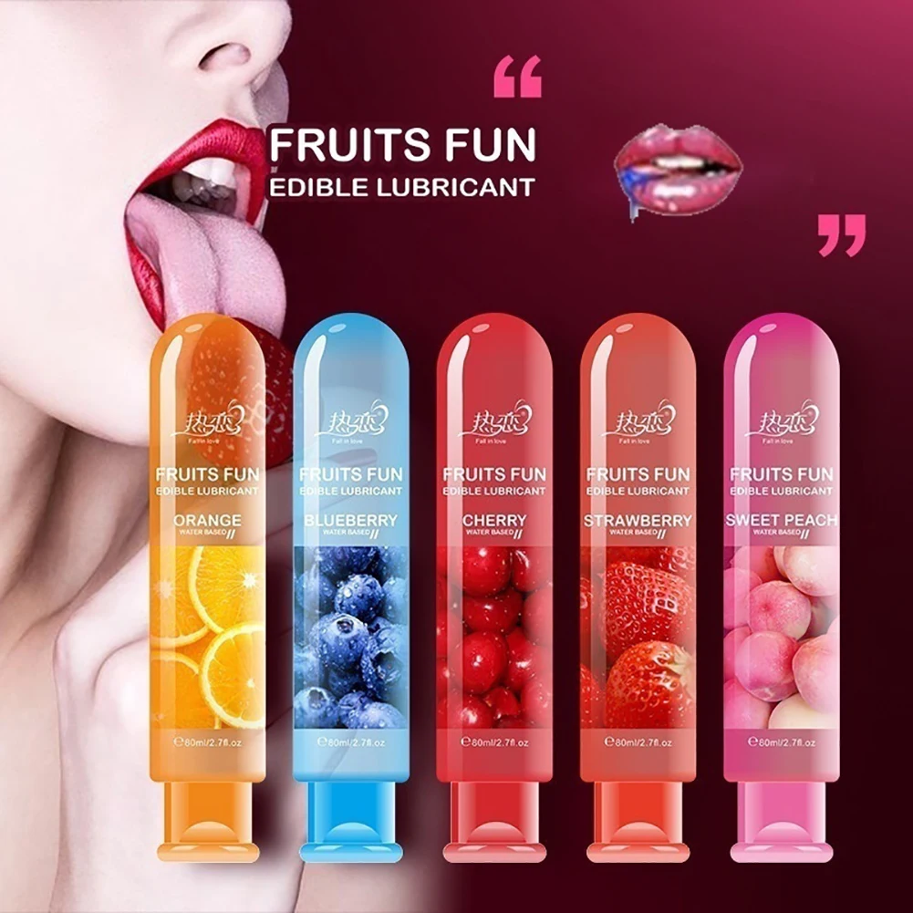 

80ml Adult Sexual Body Smooth Fruity Lubricant Gel Edible Flavor Sex Health Product Perfect to warm up sensual massage sex toys