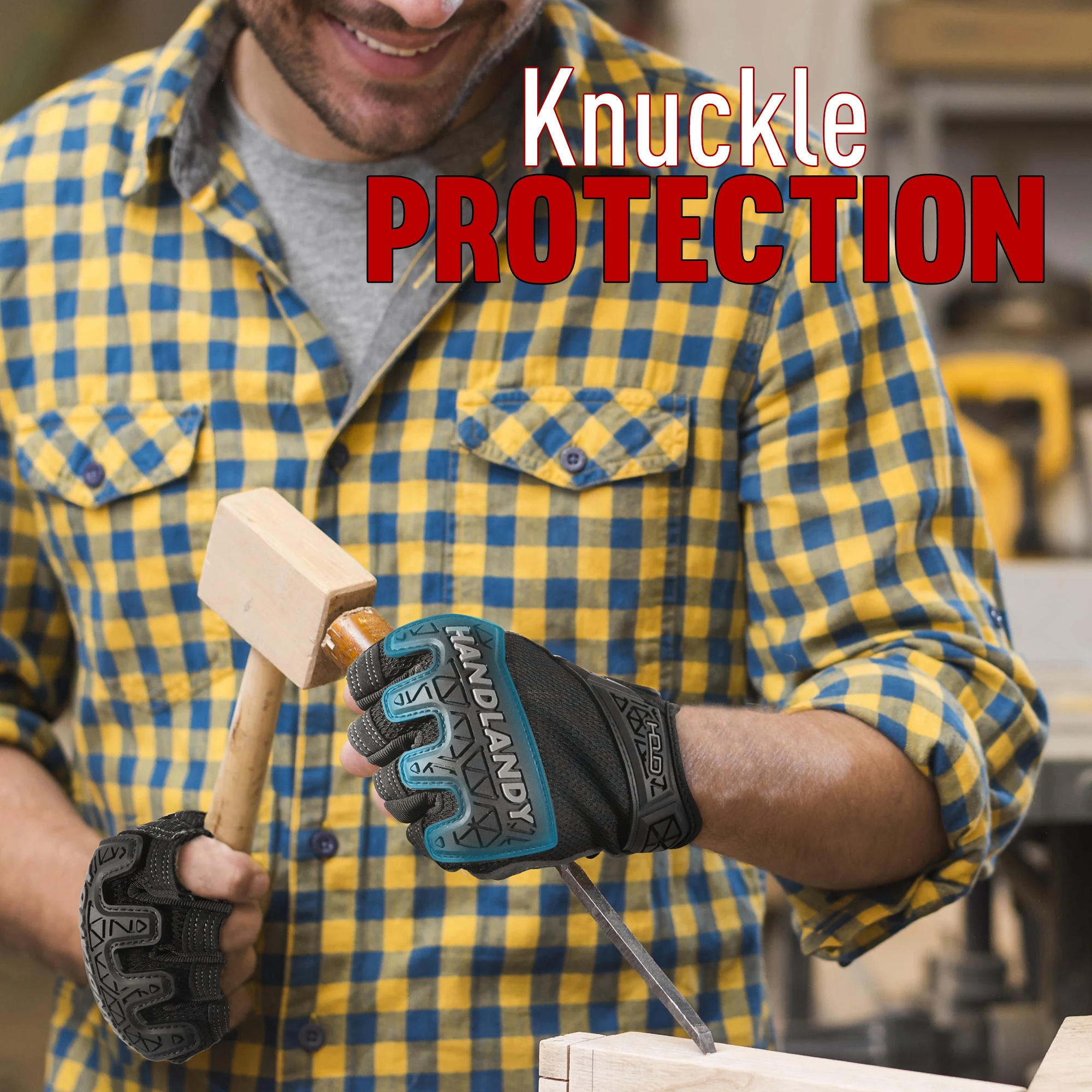 

Рабочие перчатки Handlandy без пальцев из искусственной кожи