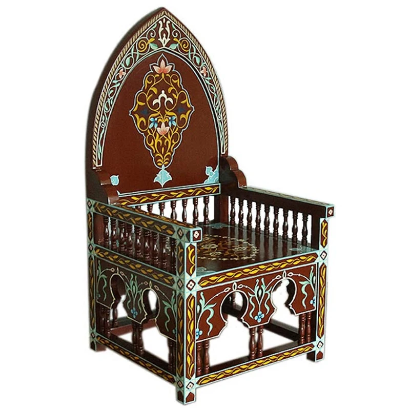 Марокканский стиль массив дерева ручная роспись тайский богемный диван-кресло с