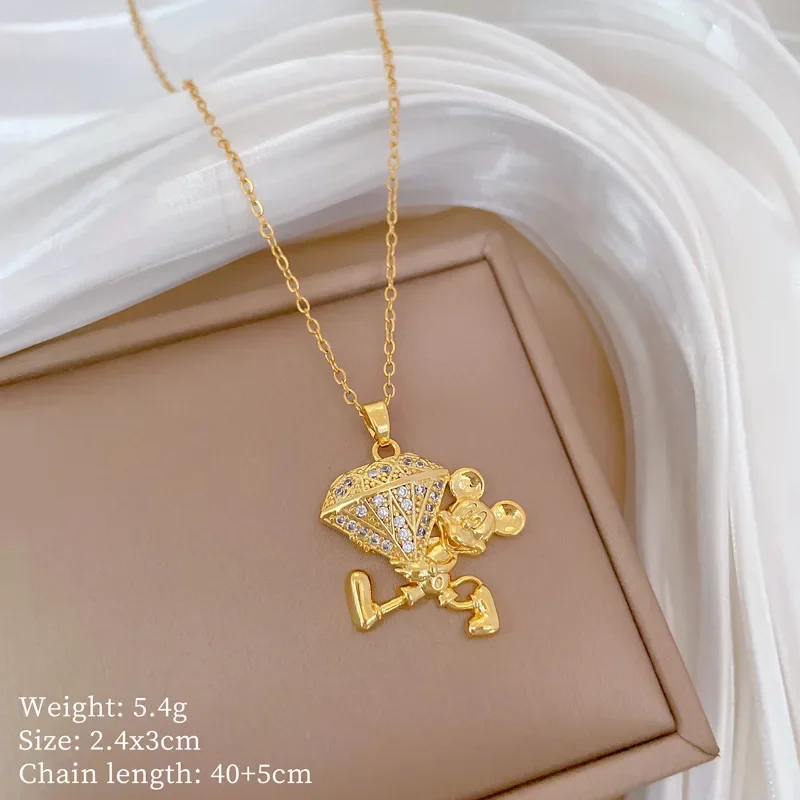 Ожерелье с кулоном Микки и Минни из нержавеющей стали