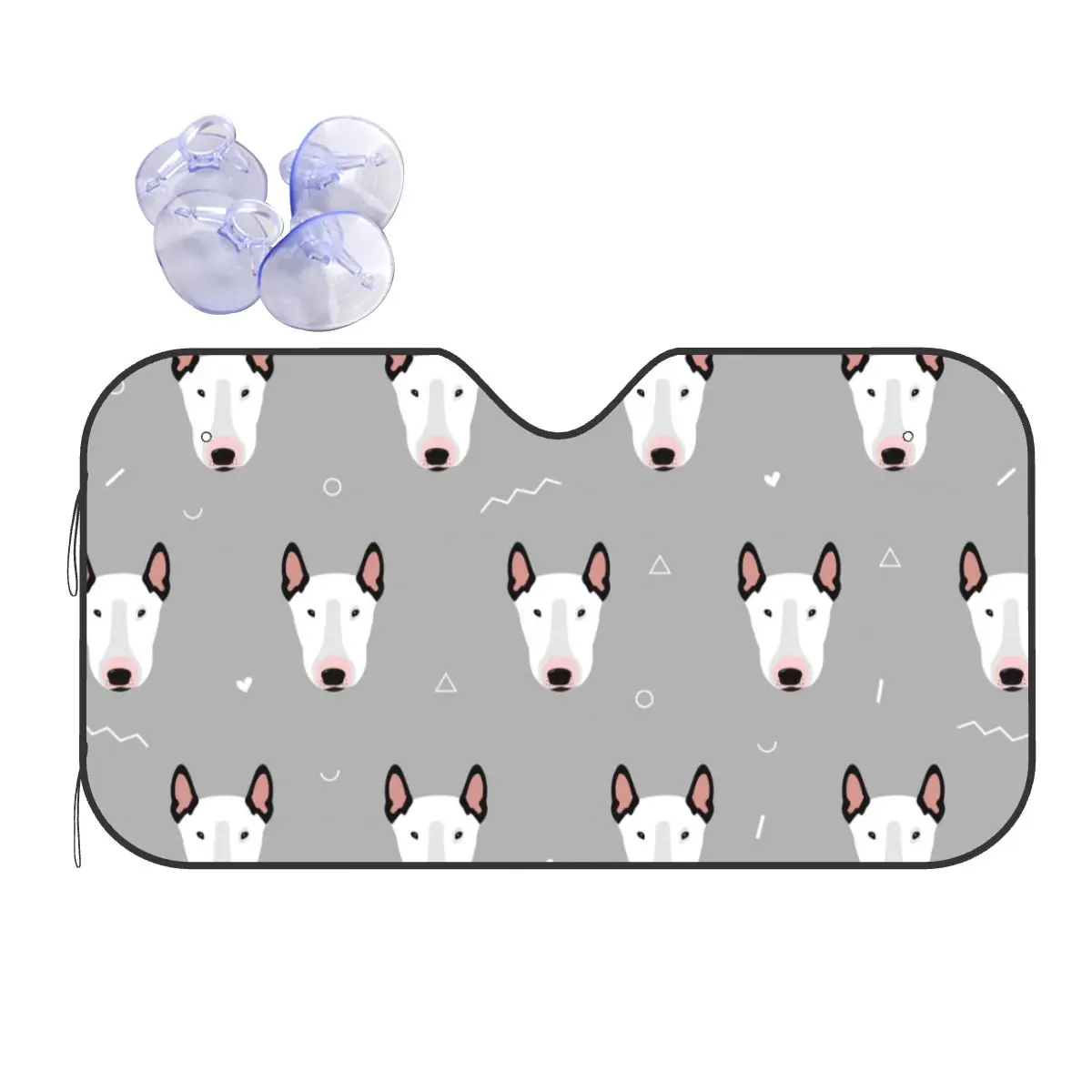 

Bull Terriers Sunshade Windscreen 76x140cm Gift for Animal Dog Lover Aluminium Foil Sun Visor Ice Shield Dust Protection