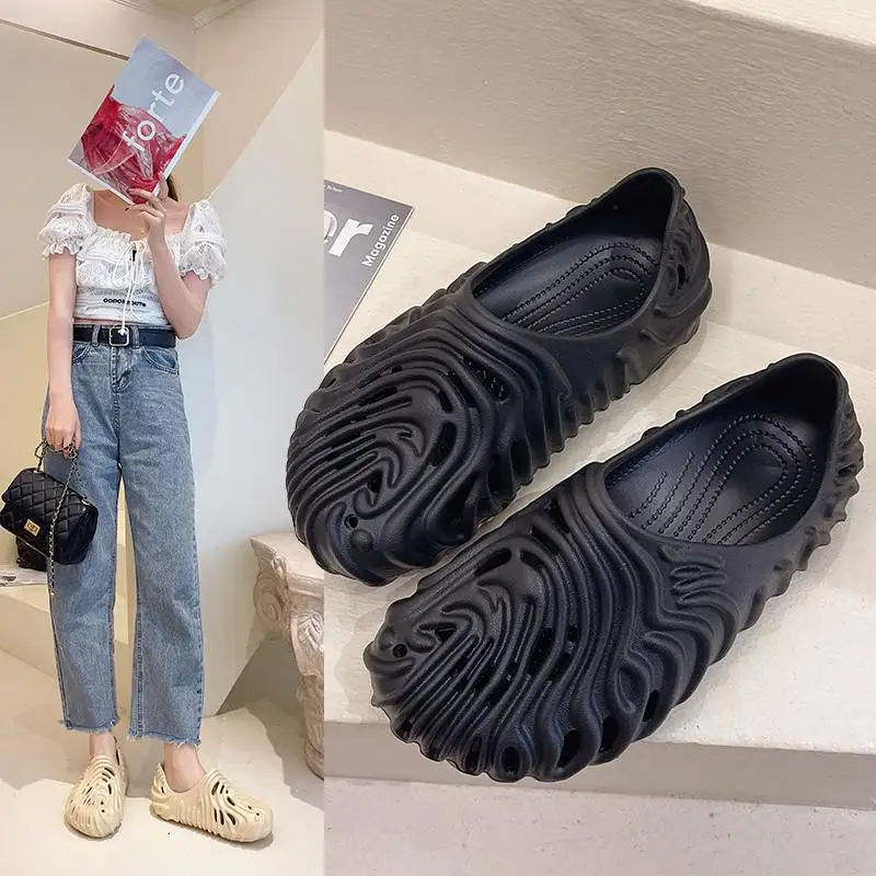

Hole Shoes 2022 Summer Feces Slipper Korean Version Beach Women's Shoes Wear Outdoor Baotou Thick Bottom Sandals And Slippers