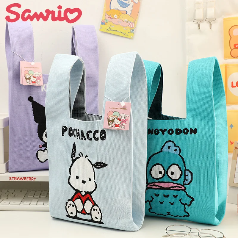 

Sanrio Kawaii Anime Kuromi Pochacco Knit Handbag Daily Pairing Cartoon Christmas Halloween Valentine's Day Girl Birthday Gift