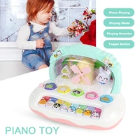 baby keyboard toy cartoon glowing snowflake music electronic organ song hamster play doll plastic early educational puzzle toys
