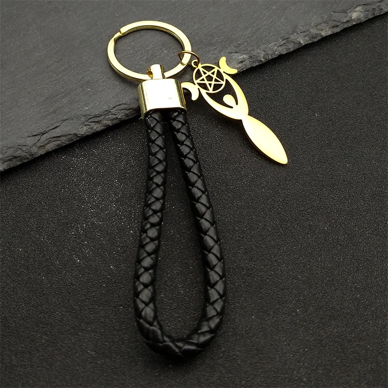 Брелок из нержавеющей стали с подвеской в виде звезды ведьмы тройной Луны богини