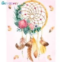 gatyztory coloring by number dreamcatcher kits home decoration pictures painting by number scenery handpainted art gift