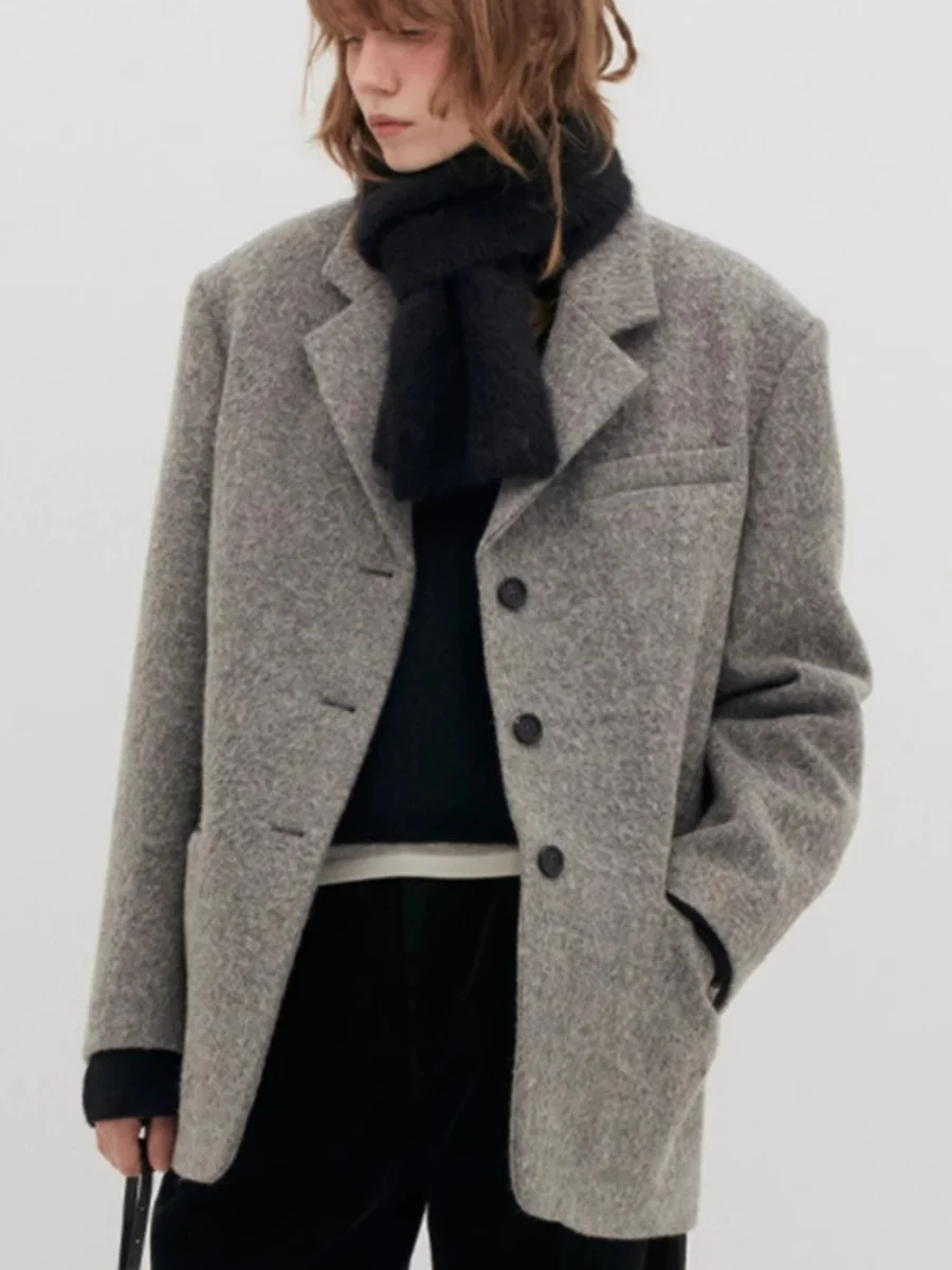 Низкое классическое шерстяное пальто для женщин 2024 осень и зима новый дизайн