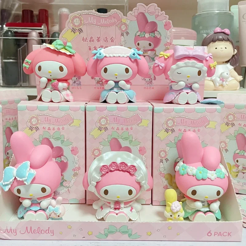 Фото Sanrio MyMelody The Mystic Tea Party Series слепая коробка аниме фигурка украшение для рабочего стола загадочная коробка детская игрушка для девочек праздник №1