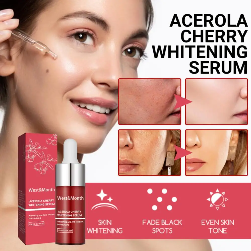 

Acerola Cherry Face Serum Brightening Dull Skin Firming Delicate Essence Hydrating Repair Plump Glossy Rejuvenat Skin Cosmetics