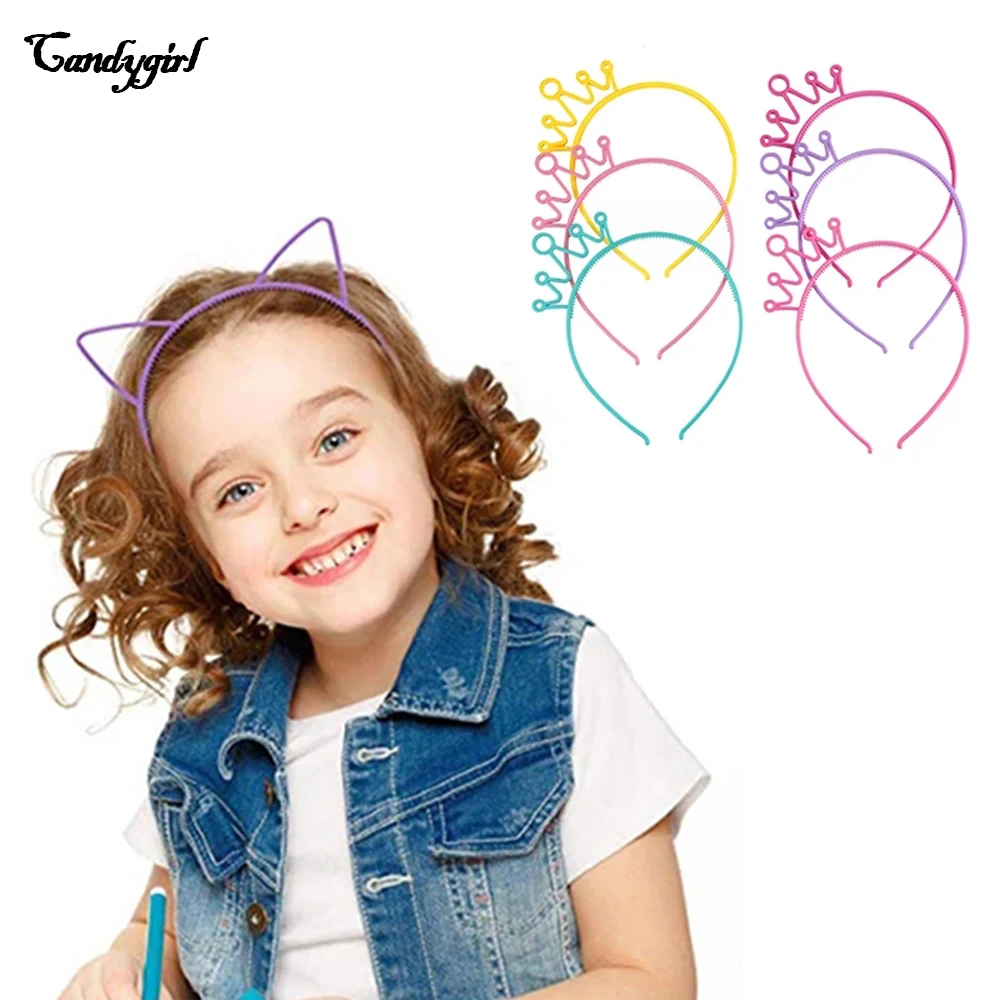 1pc Cat Ears Headband For Girls Baby Kids Plastic Hair Band Easter Crown Gifts Hair Accessories Headwear 2023 New Fashion