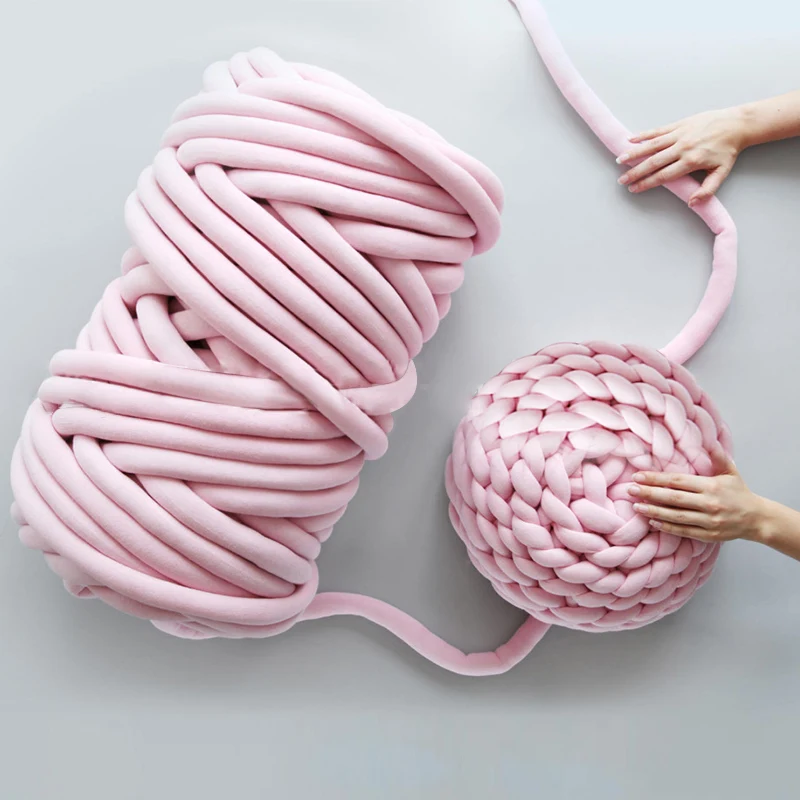 

Thick Super Bulky Chunky Yarn for Hand Knitting Crochet Soft Big Cotton DIY Arm Knitting Roving Spinning Yarn for Blanket