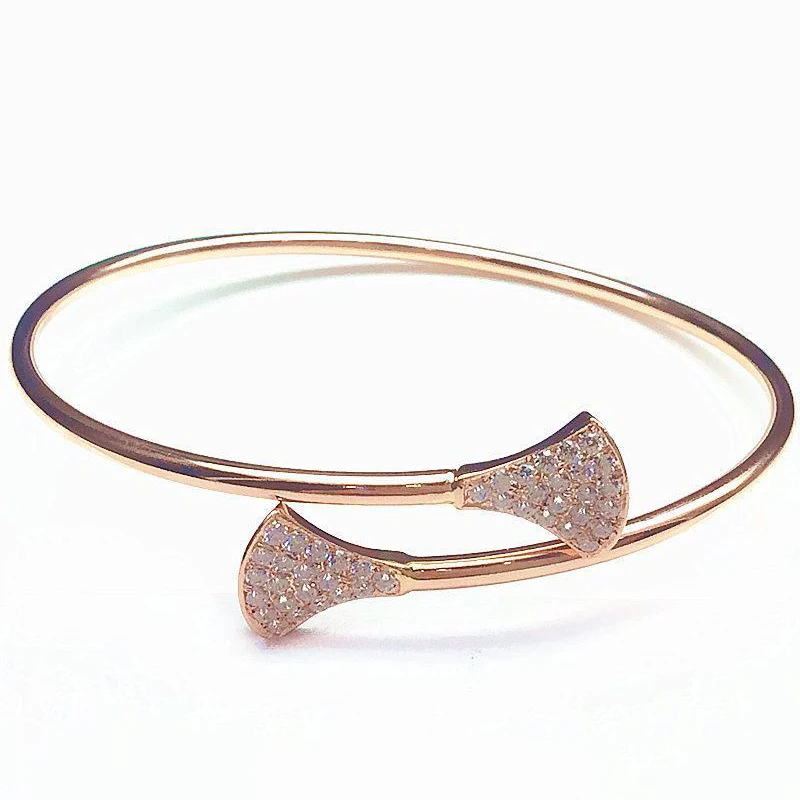 

Браслет женский из розового золота 585 пробы с инкрустированными кристаллами