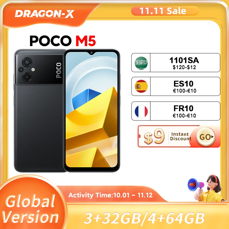 

POCO M5 Global Version Smartphone 64GB/128GB NFC MTK G99 Octa Core 90Hz 6.58" Display 50MP Camera 5000mAh