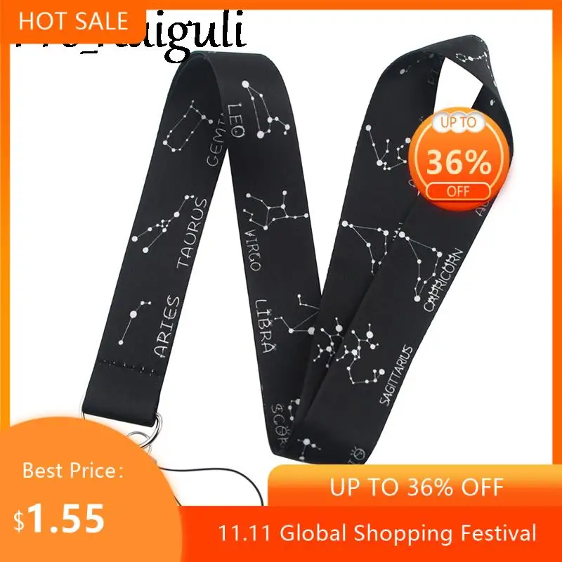 

Романтический шнурок со звёздным небом и созвездиями, держатель для ключей, забавный ремешок на шею с брелоком, ID-карточкой, ленты с застежк...