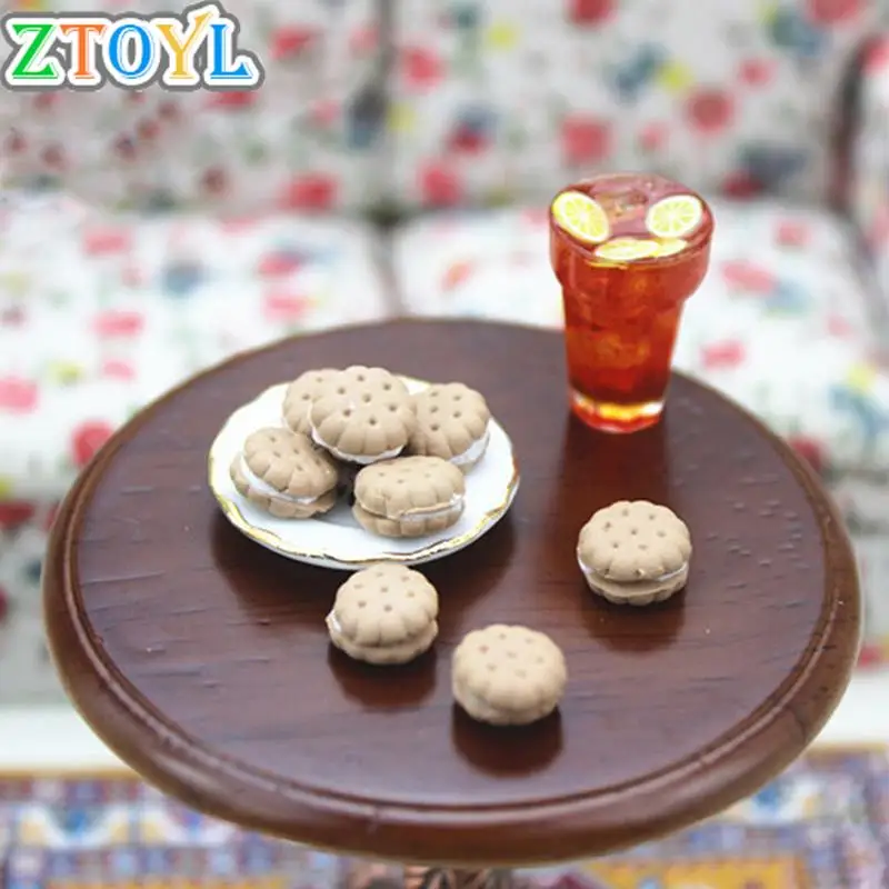 

9pcs 1/12 Dollhouse Miniature Accessories Mini Sandwich Biscuit Simulation Food Dessert Model Toys for Doll House Decoration