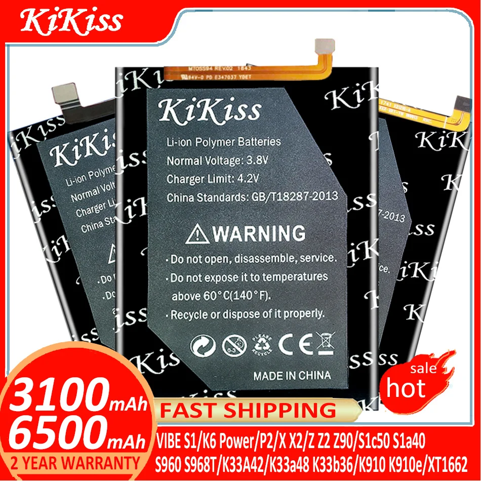 KiKiss Battery FOR Lenovo VIBE S1/K6 Power/P2/X X2/Z Z2 Z90/S1c50 S1a40/S960 S968T/K33A42/K33a48 K33b36/K910 K910e/XT1662