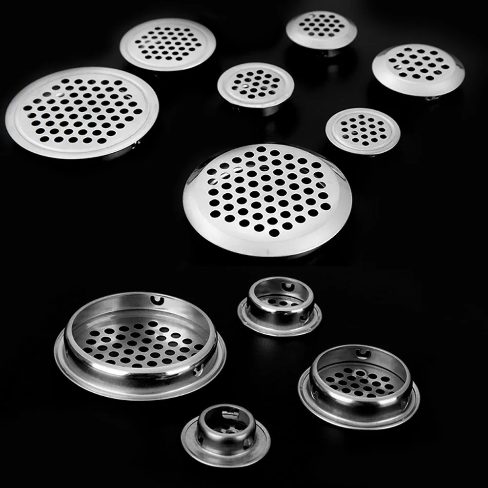 

1/2/5/10pcs Stainless Steel Circle Air Vent Grille Cover Wardrobe Cabinet Mesh Hole Ventilation Plugs 19mm 25mm 35mm 53mm