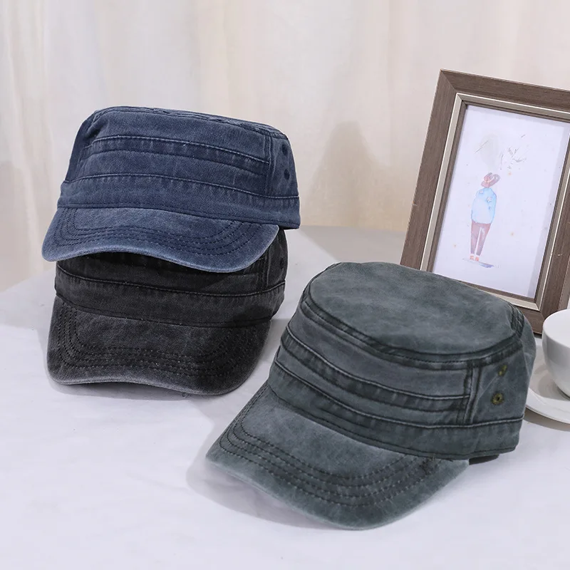 Кепка унисекс из мытого хлопка регулируемая шапка от солнца с плоским верхом в