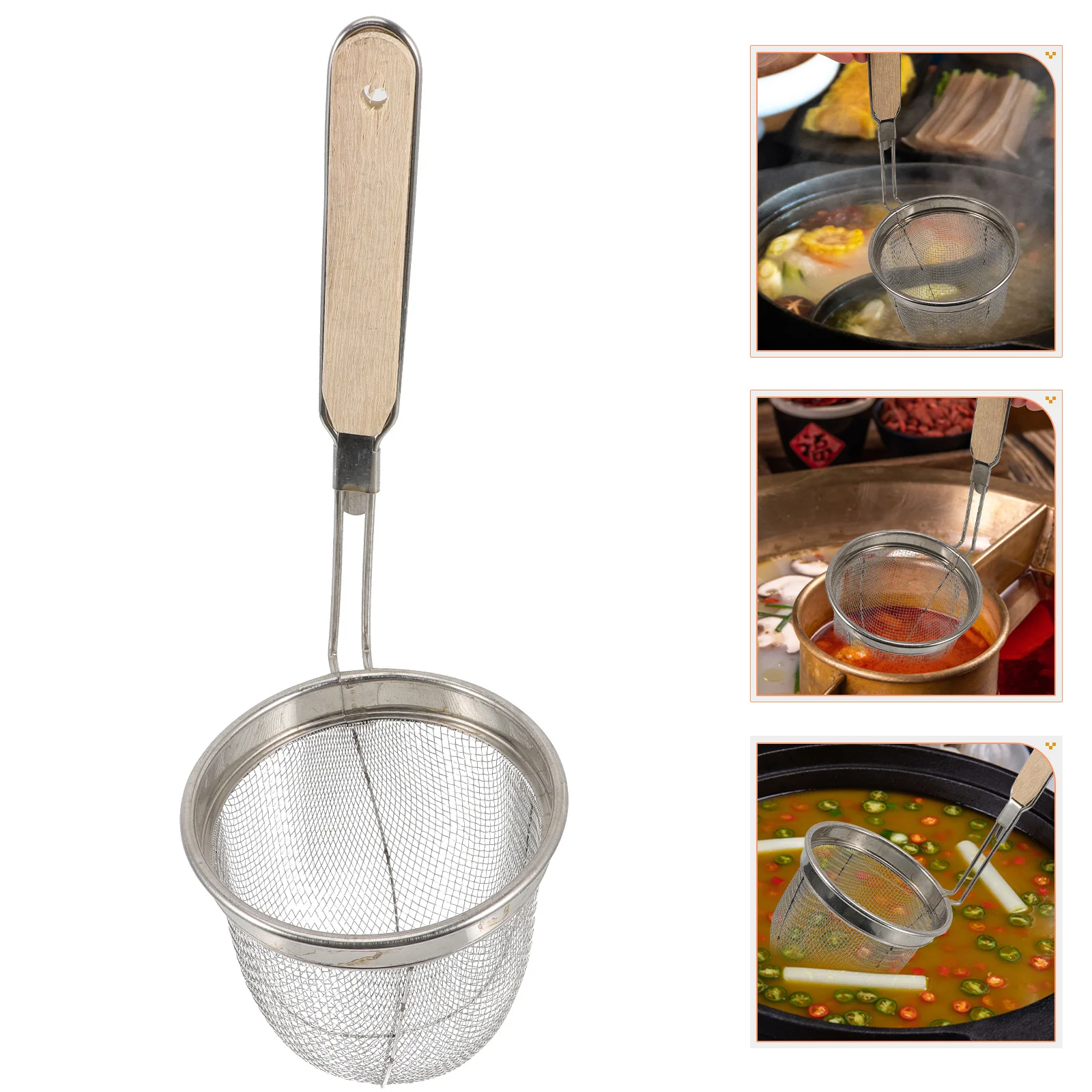 

Holder Reusable Pasta With Handle Pot Strainer Pasta Basket Pasta Strainer Strainer With Handle for Cooking Noddles