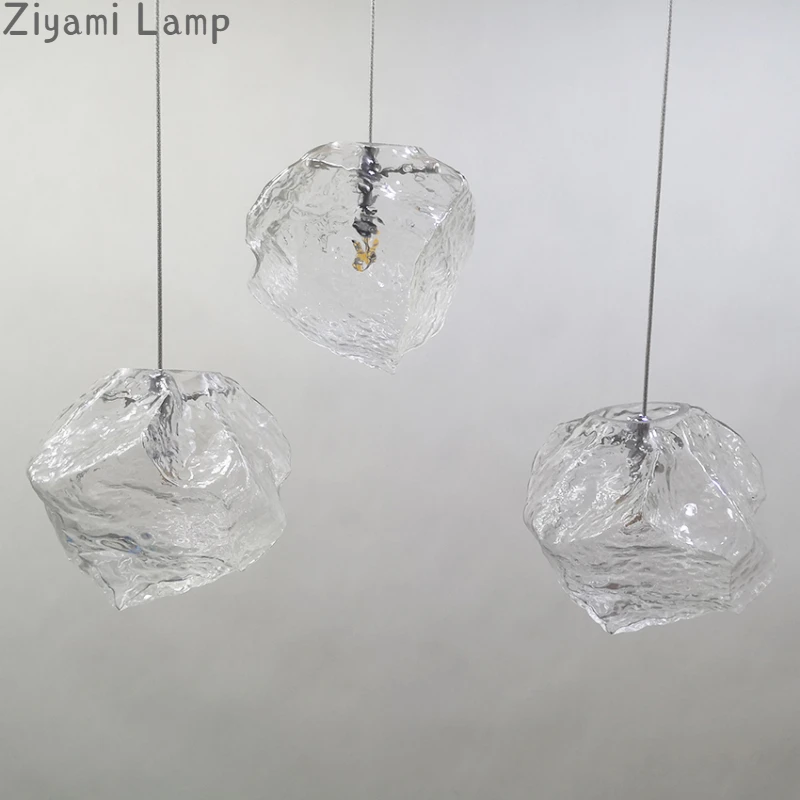 Modern  Pendant Lamp Nordic Glass Simple Creative Led Hanging Ceiling Lamps for Kitchens Suspension Luminaire Transparent