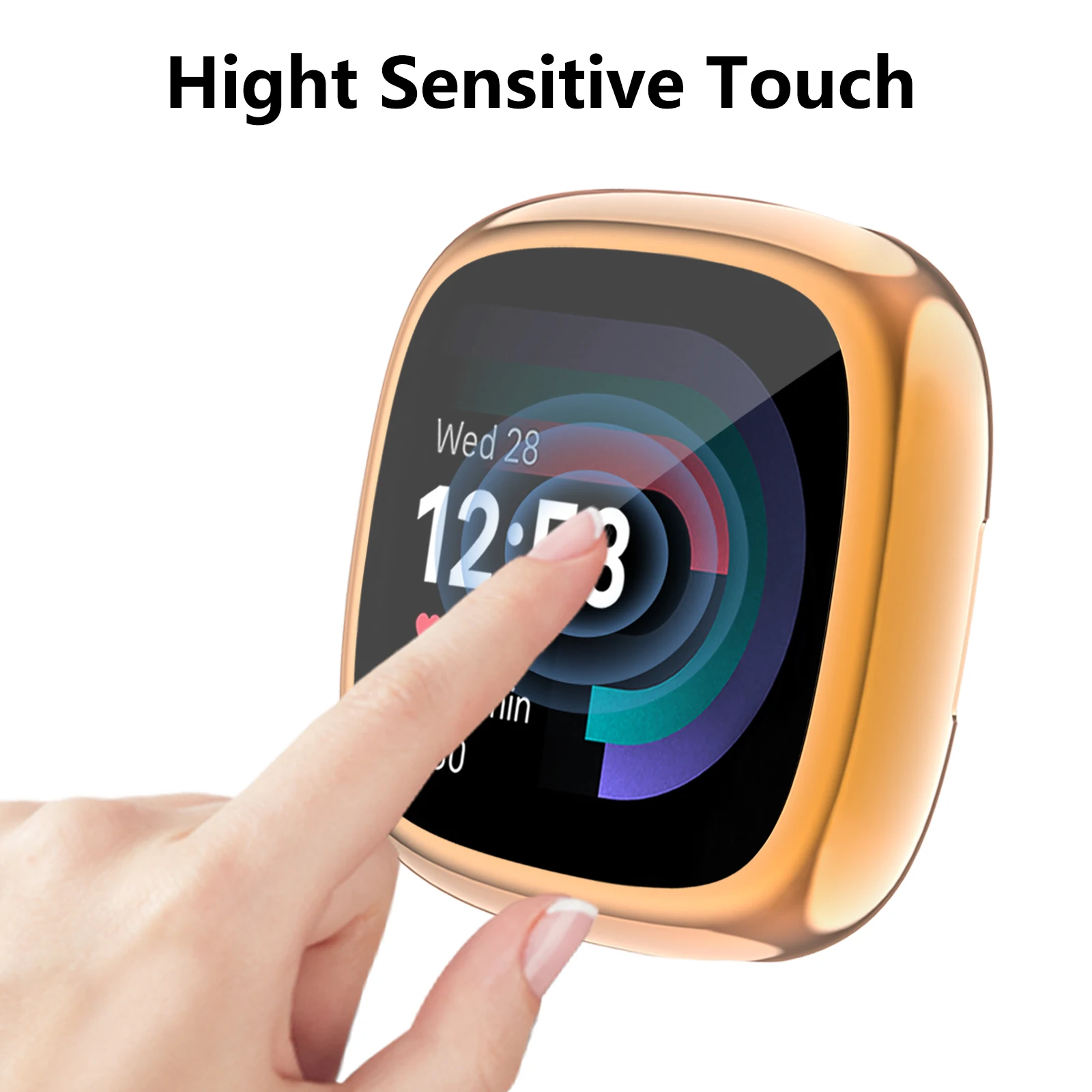 Watch Cover Case for Fitbit Versa 2/Versa 3/Versa 4 Screen Protector Case Bumper Cover for Fitbit Sense 2/Sense Protective Case