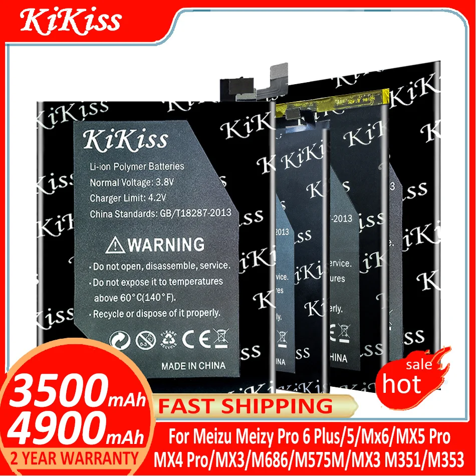 

KiKiss Battery For Meizu Meizy Pro 6 Plus 5 Pro6 Plus 6Plus Pro5/Mx6 MX5 Pro MX5Pro MX4 Pro MX4Pro MX3/M686 M575M MX3 M351 M353