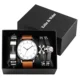 Elegance Men's Brown Watch Bracelet Gift Set Exquisite Birthday Presents for Father Husband Simple Leather Quartz Watches to Man Other Image