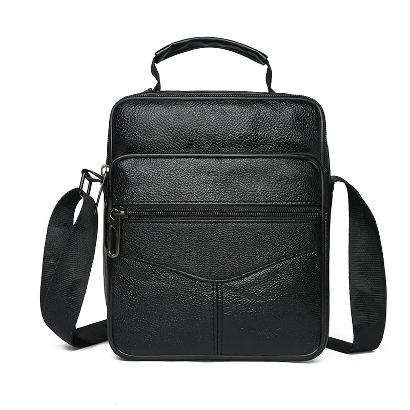 Real Cowhide Men's Bag New Handbag Men's Business Shoulder Bag Casual Crossbody Bag Cowhide Bag