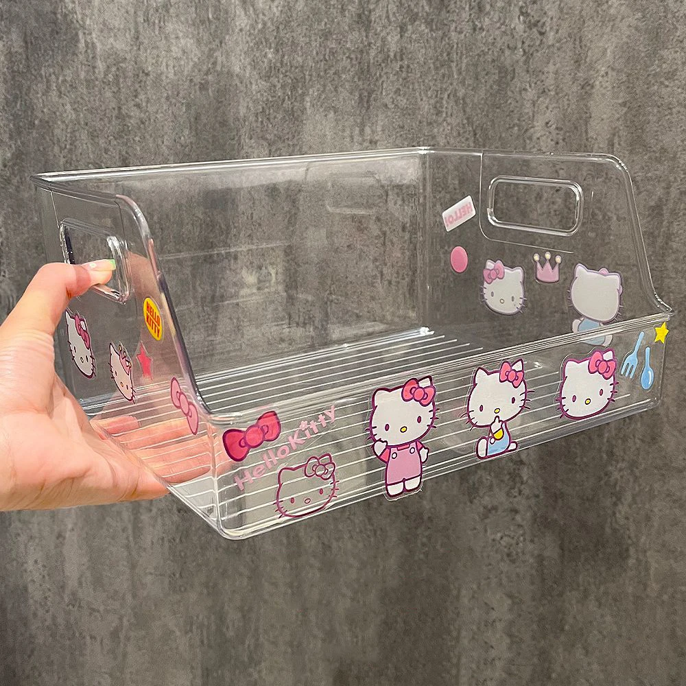 

Kawaii Sanrio Hello Kitty Cinnamoroll Kuromi Cartoon Cute Acrylic Desktop Cosmetic Storage Box Student Textbook Storage Box Gift