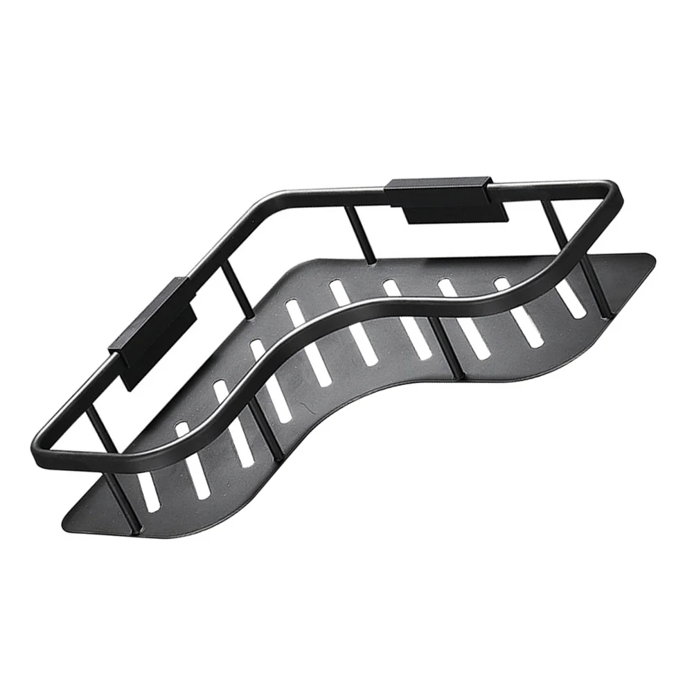 

1Pc Corner Shower Shelf Creative Wall-mounted Rack Bathroom Storage Shelf Black
