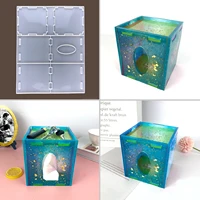 tissue box silicone resin mold craft casting mold epoxy resin silicone storage container mould for dominoes jewelry napkin