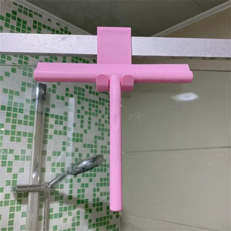 

Glass Cleaning Artifact Creative Soft Rubber Scraping Strip Wiper Hook Silicone Bathroom Cleaning Tool Bathroom Glass Wiper